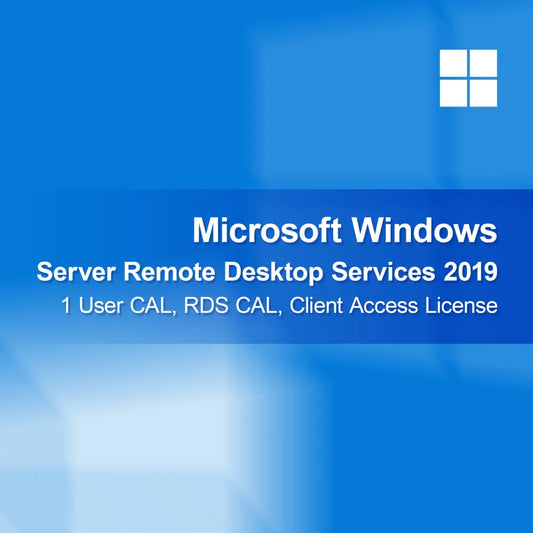 Microsoft Windows Server Remote Desktop Services 2019, 1 licence CAL utilisateur, licence d'accès client RDS